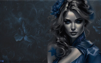 MÜGE MAVİ ÇİÇEKLİ BAYAN TEMA 1280 * 700 ÖLÇÜSÜNDE